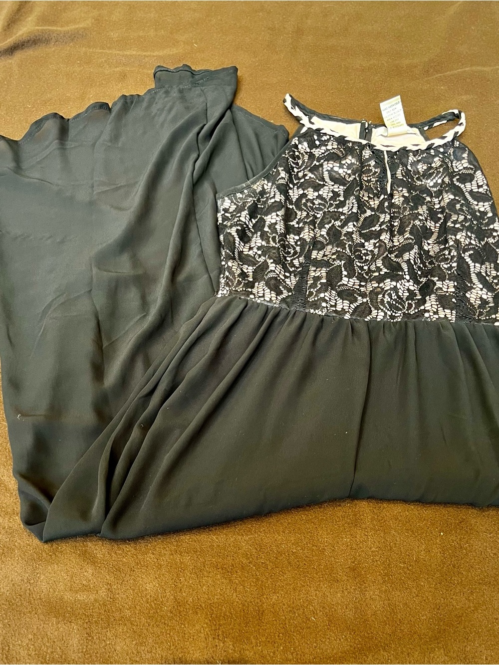 Pinky Black High-Low Lace Bodice Dress